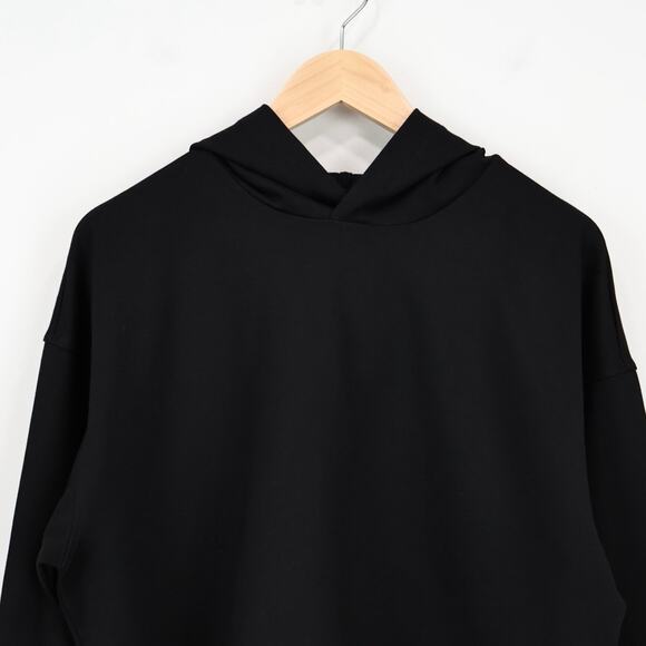 NWT Madewell Ponte Relaxed Fit Stretch Hoodie Sweatshirt Jet Black Size Large - Picture 5 of 9